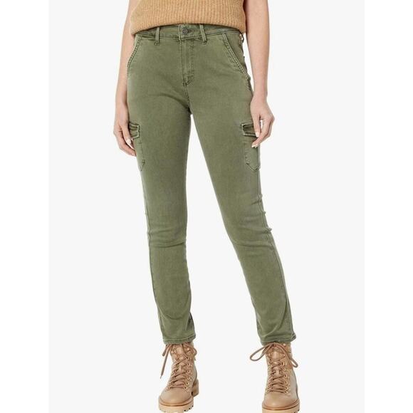 Anthropologie Paige Jolie Mid-Rise Utility Cargo Pants Size 30 Vintage Green - Picture 1 of 16